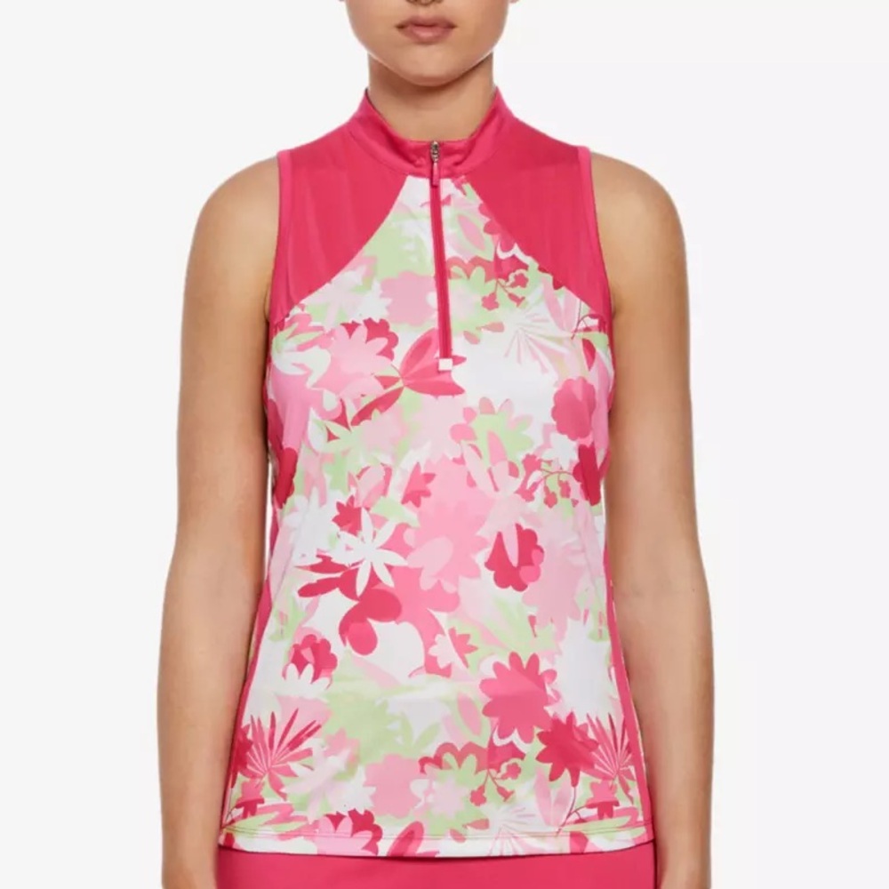 PGA Tour Apparel Sleeveless Floral Polo 🌸⛳